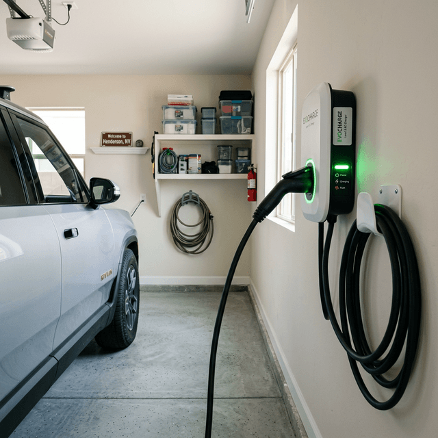 Level 2 home EV charger installed in a Henderson, NV garage
